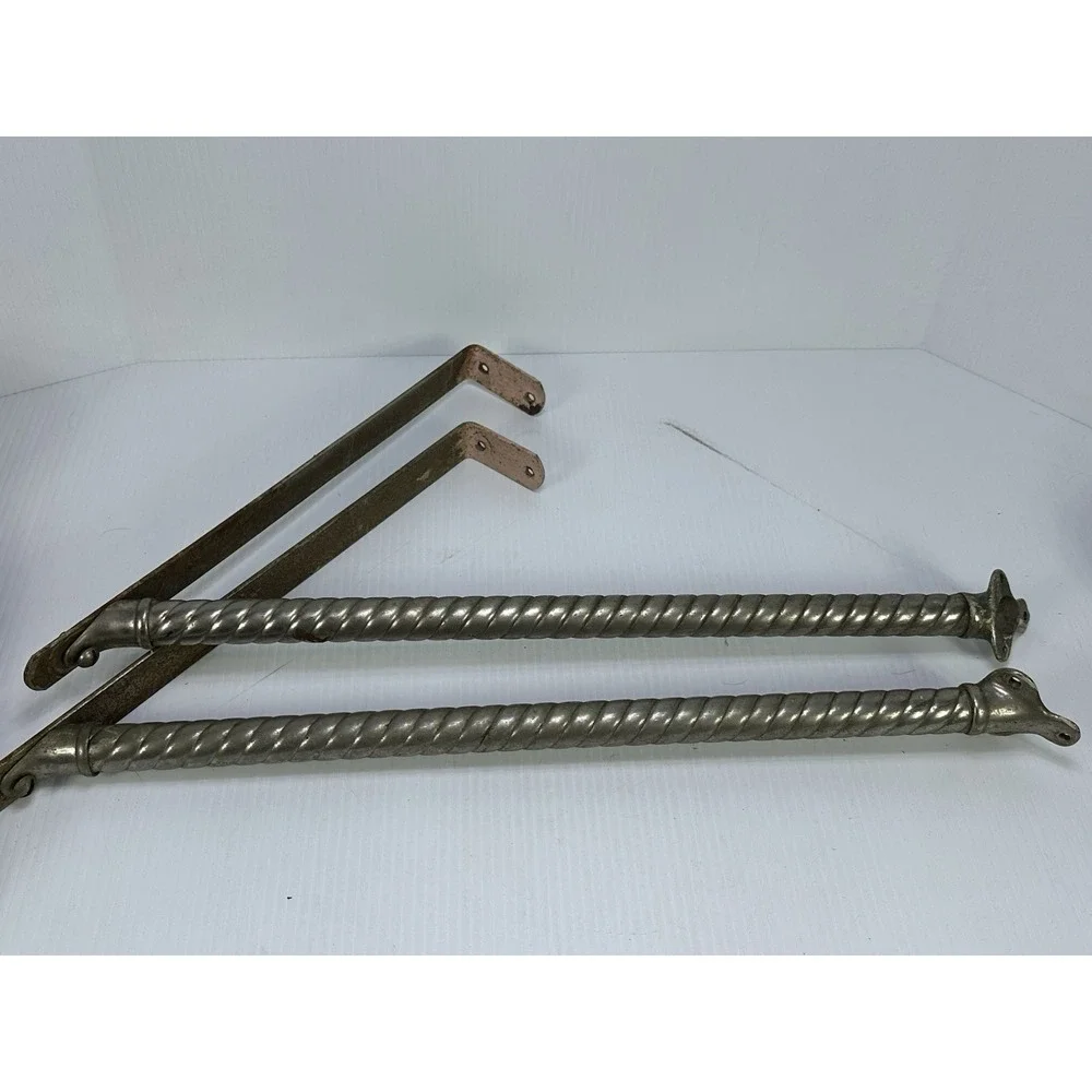 Antique Victorian Wall Sink Shelf Brackets Claw Foot Supports Chrome As‎ Found